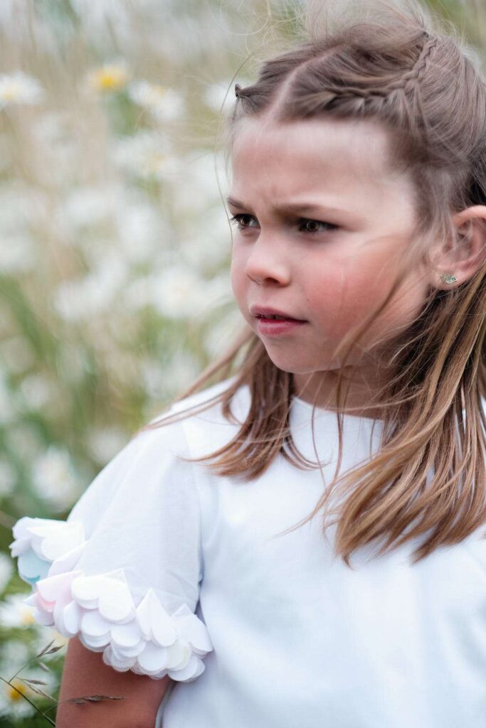 Portrait of a girl looking sideways.