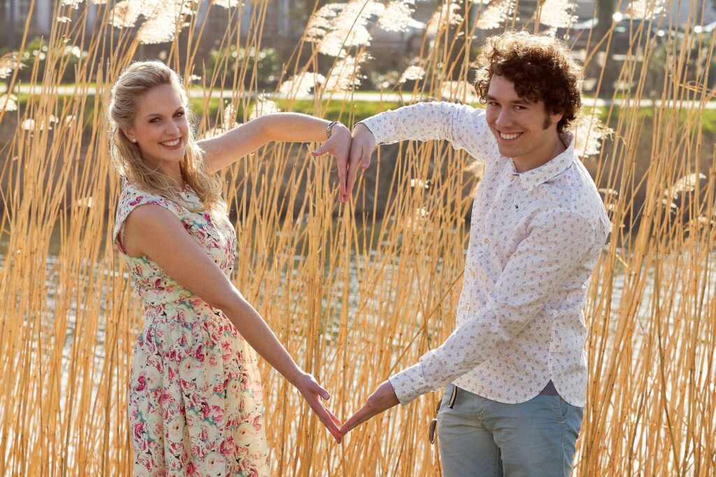 Couple posing for a photo.